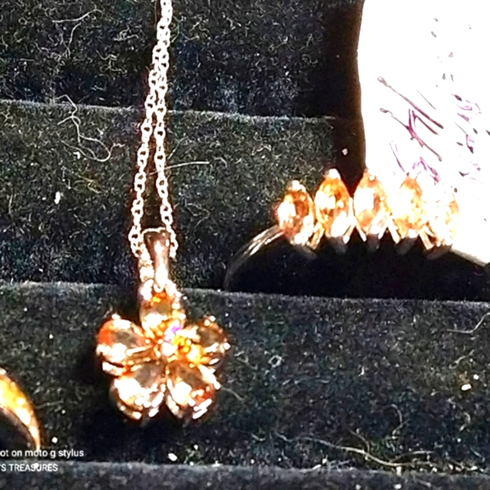 🔥SERIOUS INQUIRES BRAZILIAN JENIPOPA *ANDALUSITE*  STERLING RING/PENDANT/18"/9